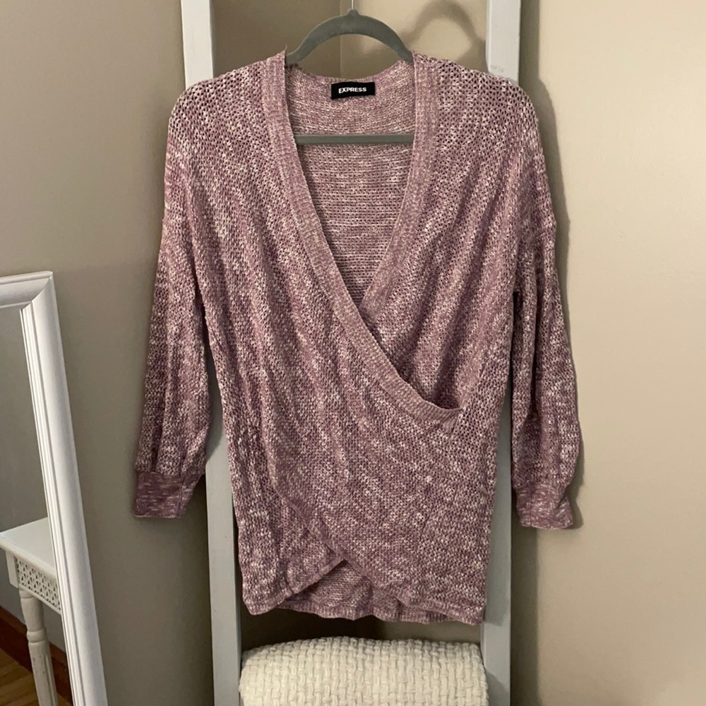 SALE 💸 Express Deep V-Neck Knit Wrap Sweater